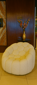 Luxe Bouclé Revolving Comfort Chair by Z Galleria