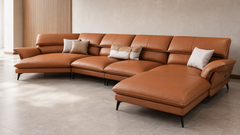 The Verona Caramel Sectional Sofa
