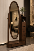 Aura oval dressing mirror with storage by Z Galleria