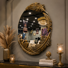 Gold Crest Bird Mirror