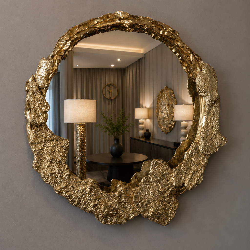 Gold petal wall mirror by Z Galleria