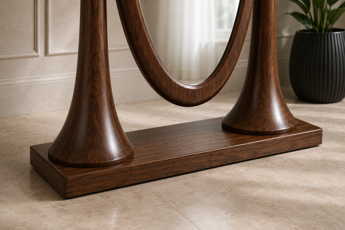 Aurelia solid wood floor mirror detail view