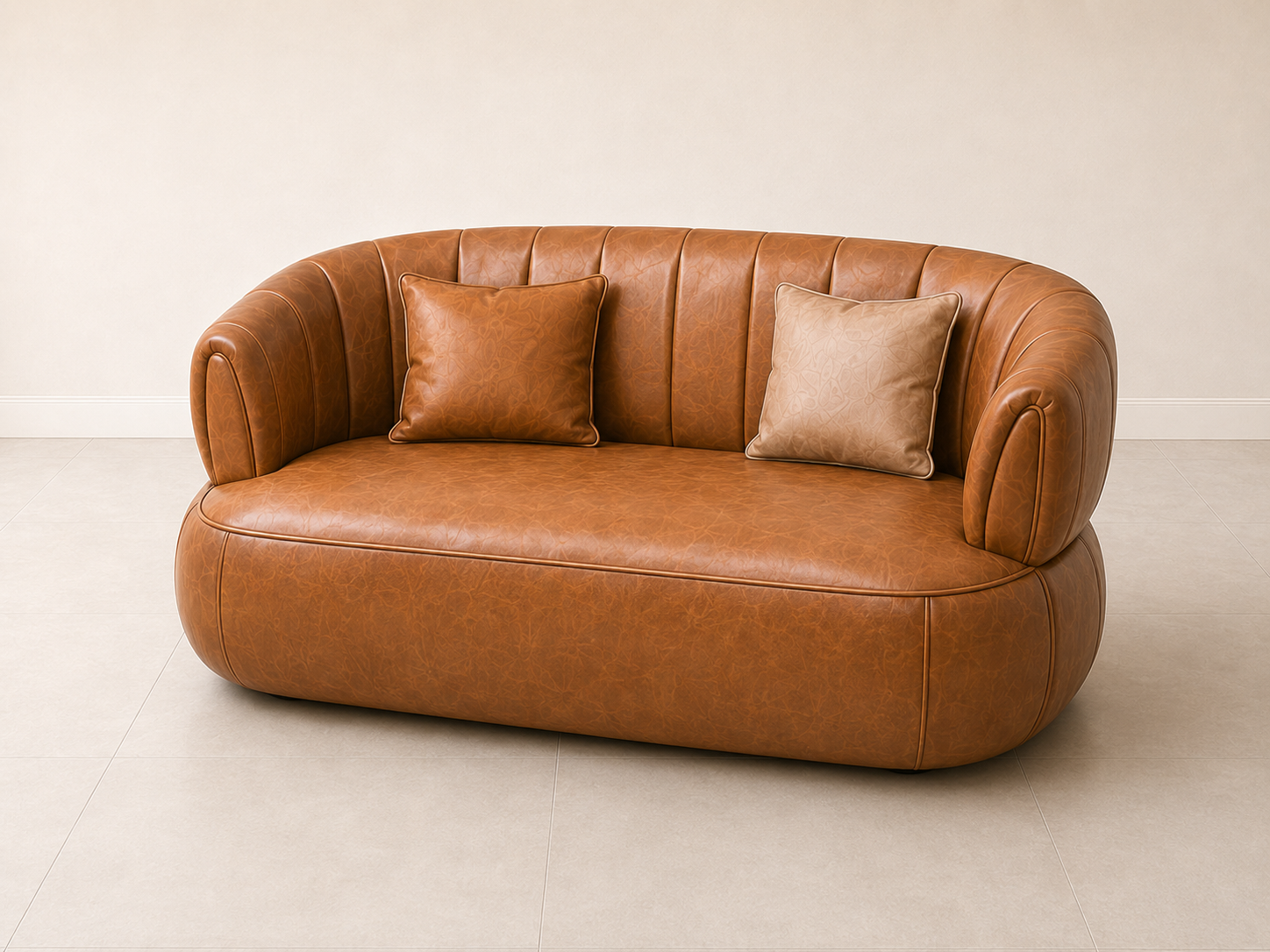 Aurelia cognac leather sofa set armchair