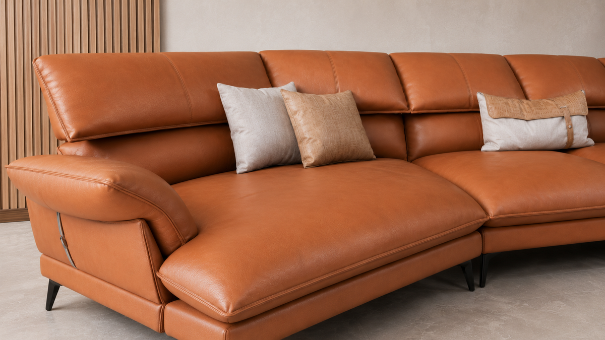 The Verona Caramel Sectional Sofa — alternate product view 5