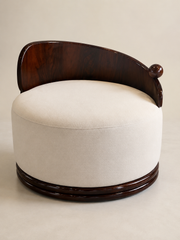 Ivory Arc sofa set rounded accent chair detail