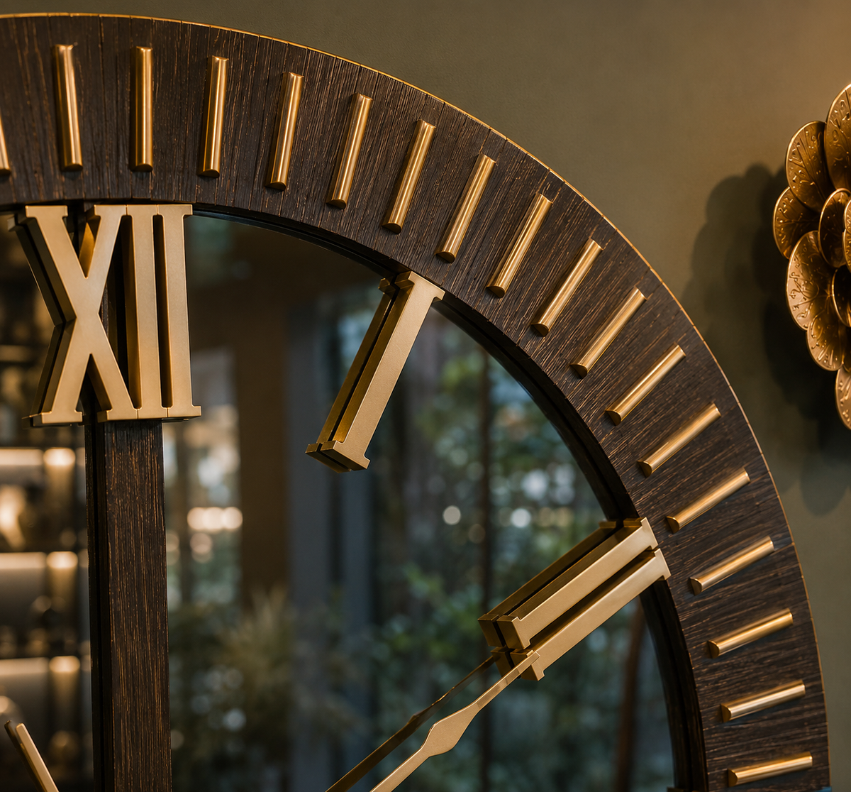 Imperial Roman Clock Mirror styled on a wall