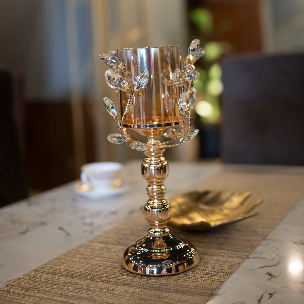 Leaf Candle Holder (Gold) Large - Z Galleria