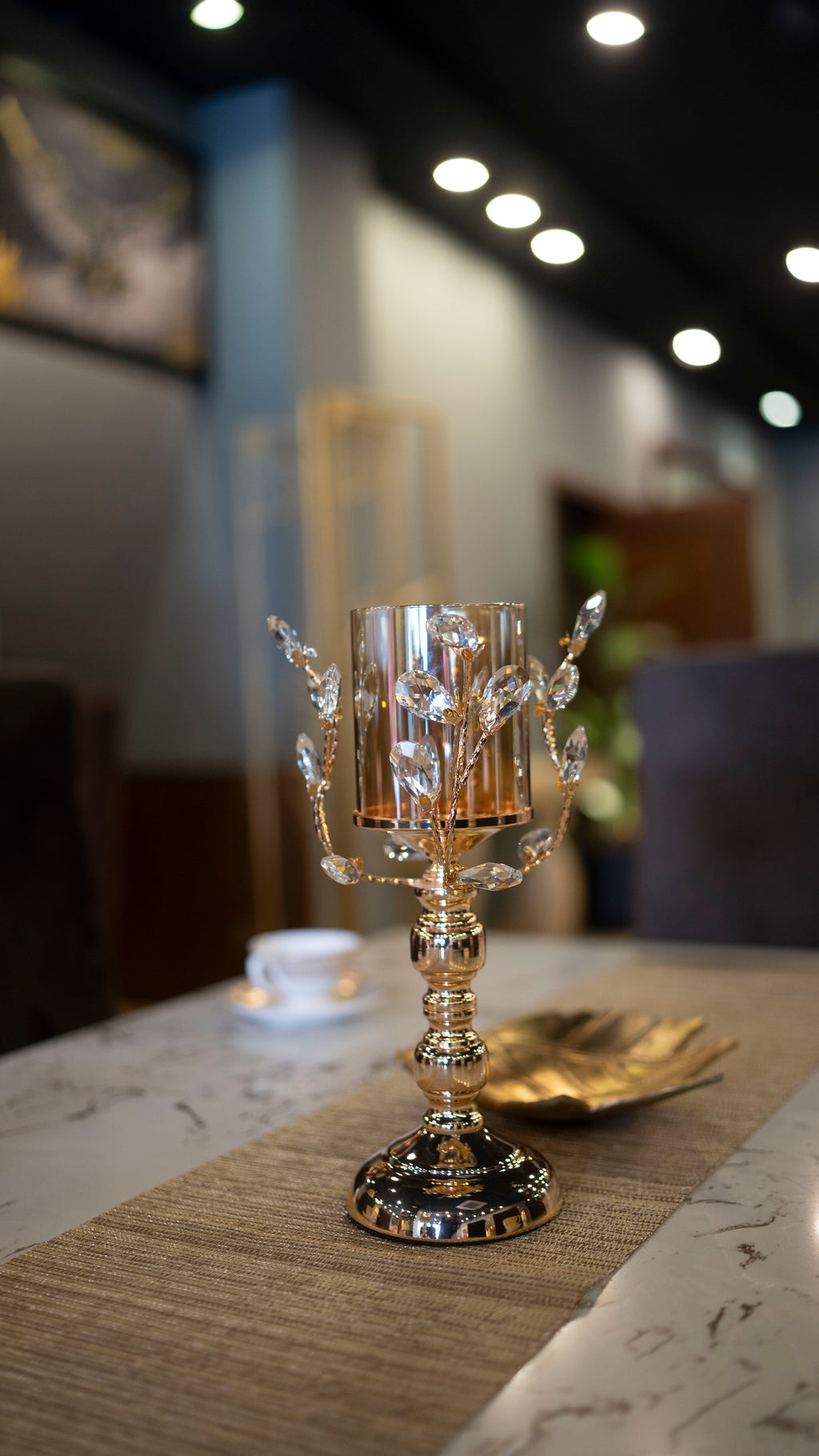 Leaf Candle Holder (Gold) Large - Z Galleria