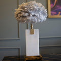 Marble Fur/Shade Lamp Pair - Z Galleria