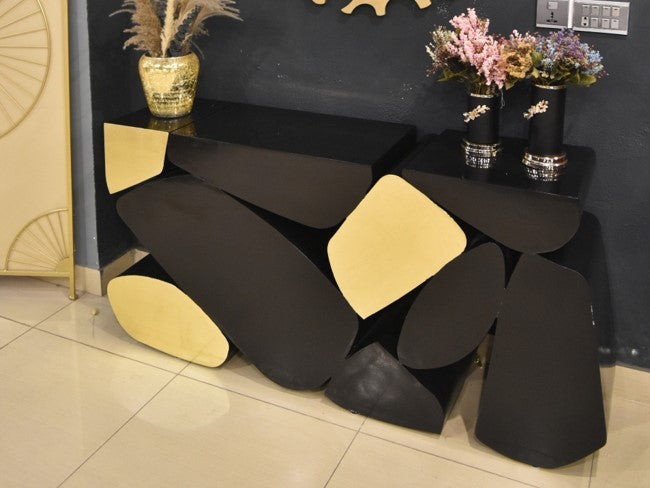 Modern entry foyer table styled in an entryway