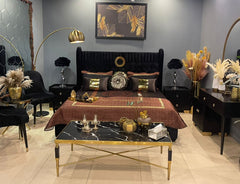 Black Padded Bed - Zeegalleria