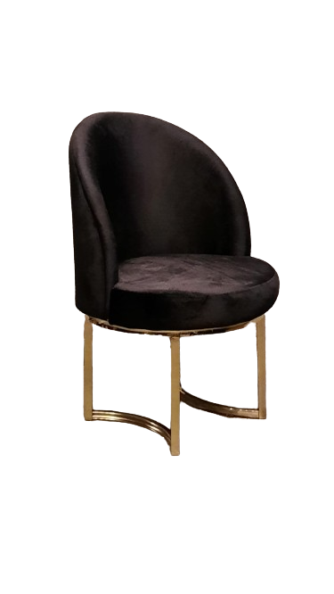 Modern upholstered dining chair detail view