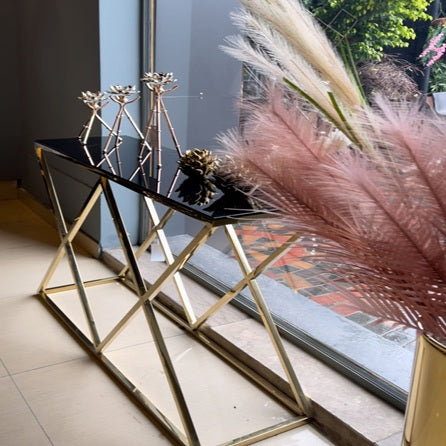 Diamond-Base Gold Console Table — alternate product view 3