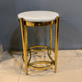 Marble-Top Aluminum Side Table — featured product view