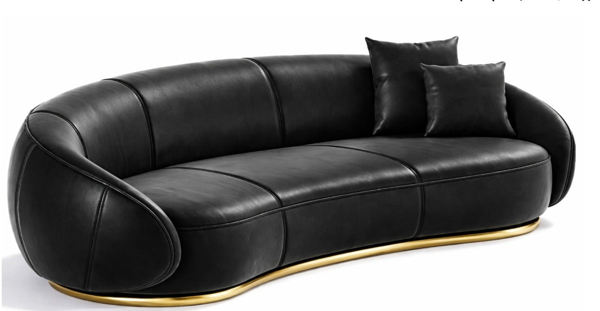 Curvaceous Modern Leather Office Sofa (3-Seater)