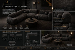 Cosmo Modular Velvet Sectional Sofa – Matte Distressed Finish | Z Galleria