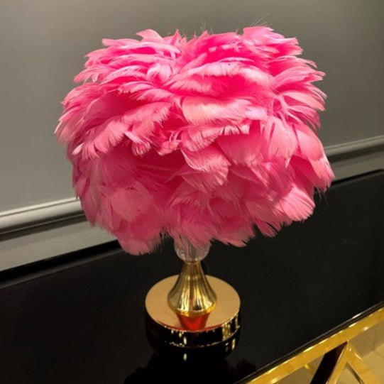 Pink Small Fur Lamp - Z Galleria