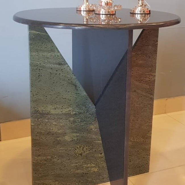 Round Black Marble Coffee Table — alternate product view 3