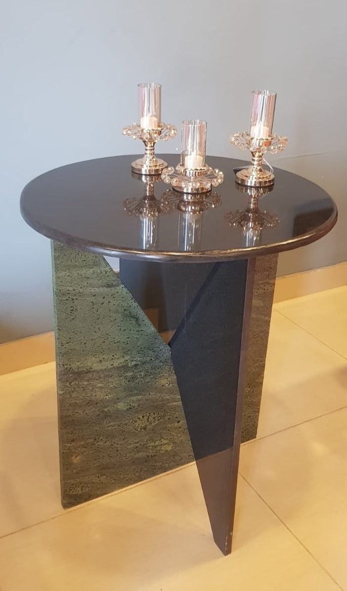 Round Black Marble Coffee Table — alternate product view 4