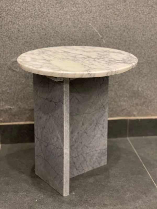 The Harmon White Marble Accent Table — alternate product view 2