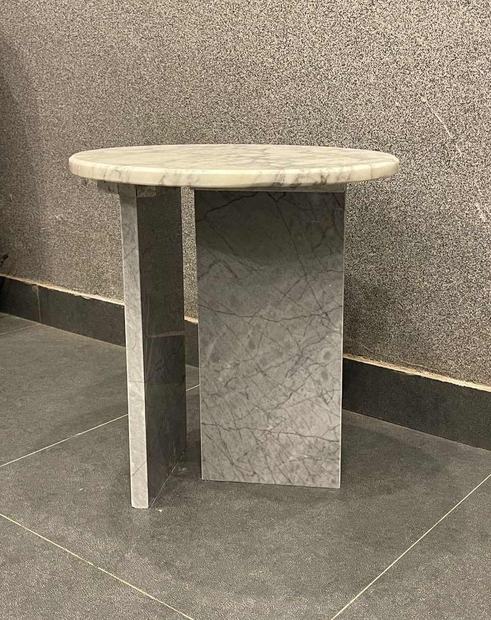 The Harmon White Marble Accent Table — alternate product view 3