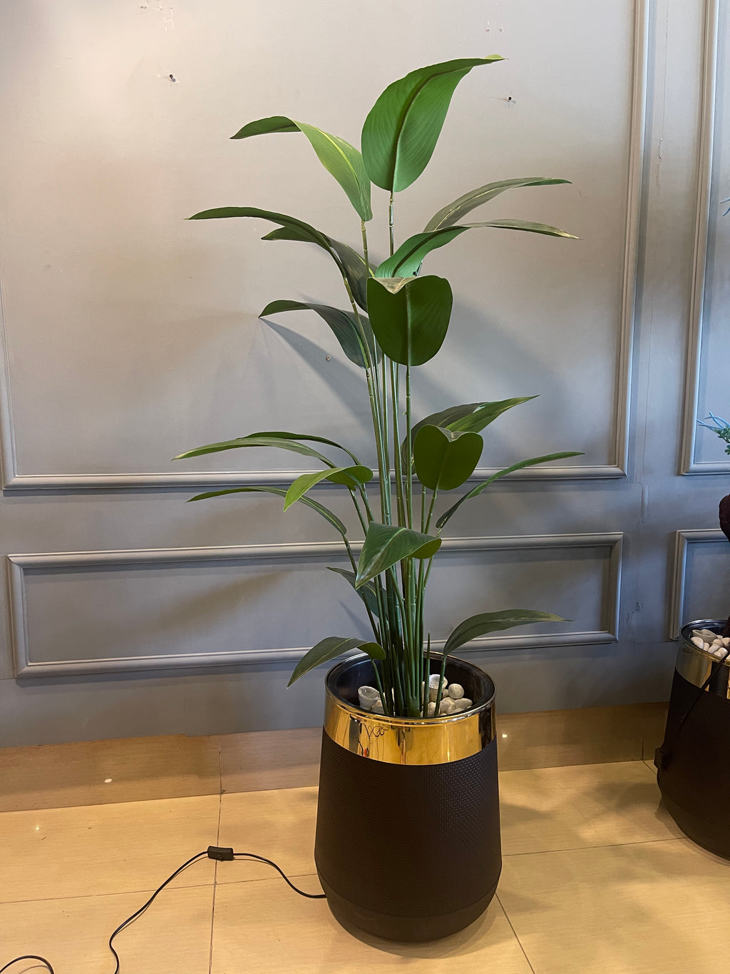 Feather Plant With Light & Planter - Z Galleria
