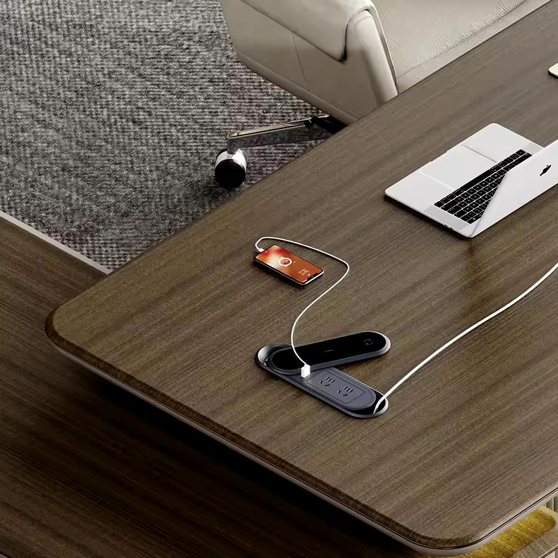Sleek Rectangular Office Desk side profile