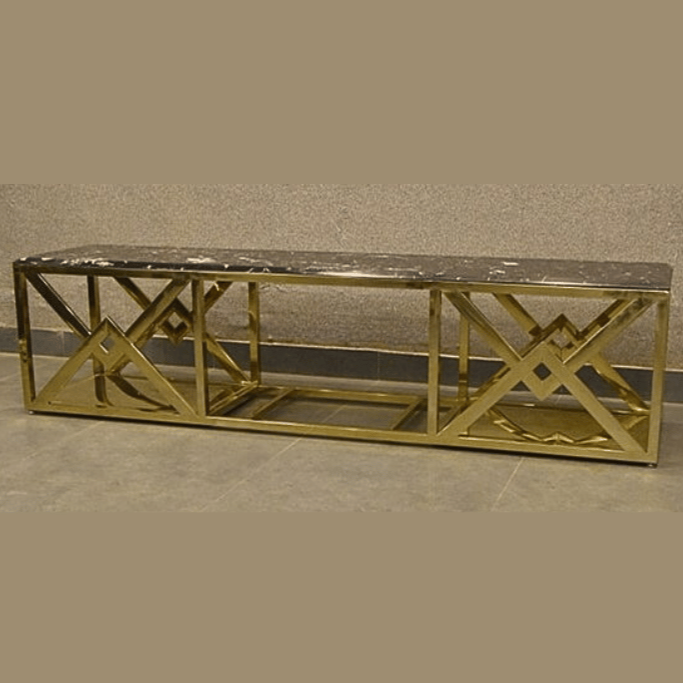Gold marble-top media table by Z Galleria