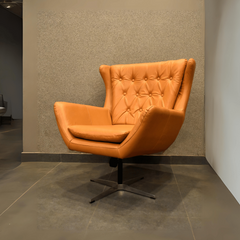 LEATHER SWIVEL ARMCHAIR (IMPORTED)