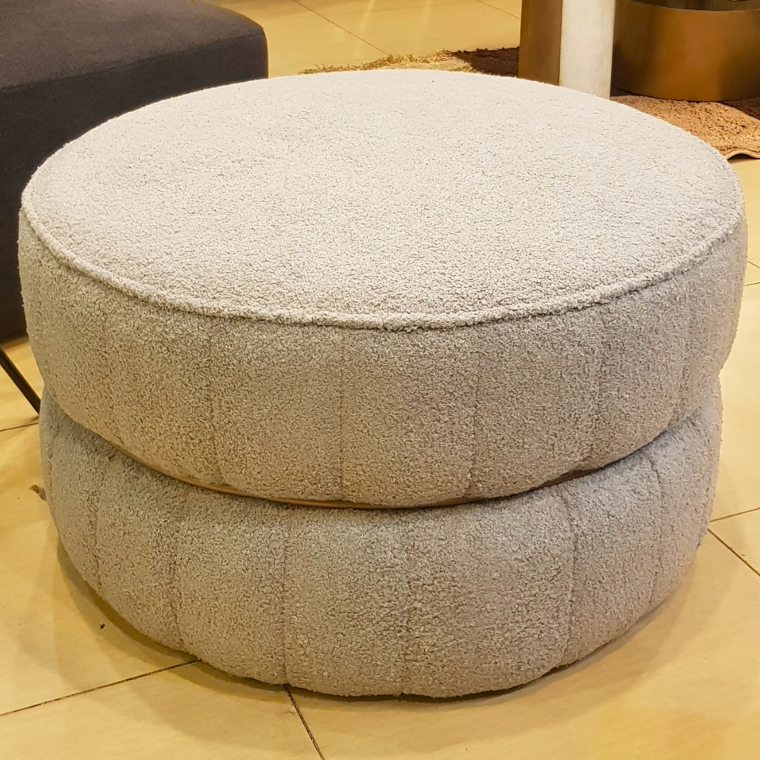 Round upholstered ottoman footstool by Z Galleria