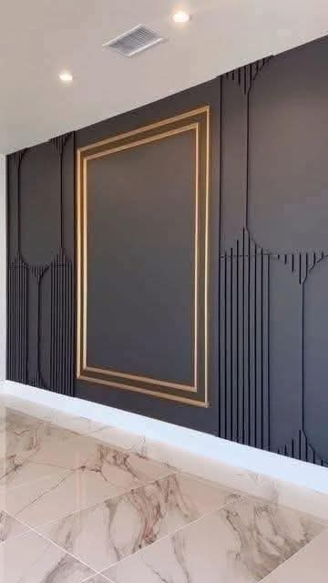 Modern wall molding design detail view