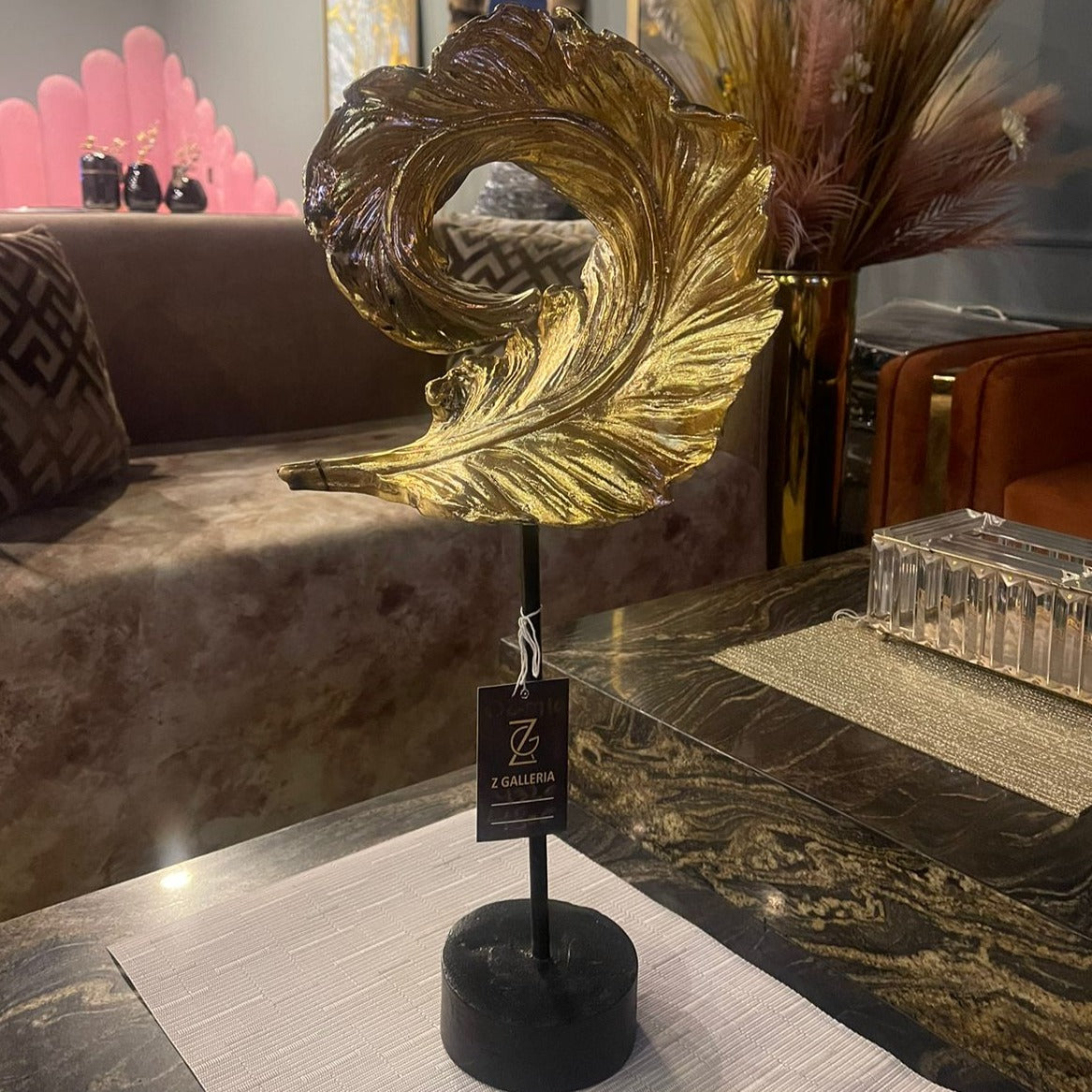 Resin Leaf Abstract Art Stand - Z Galleria