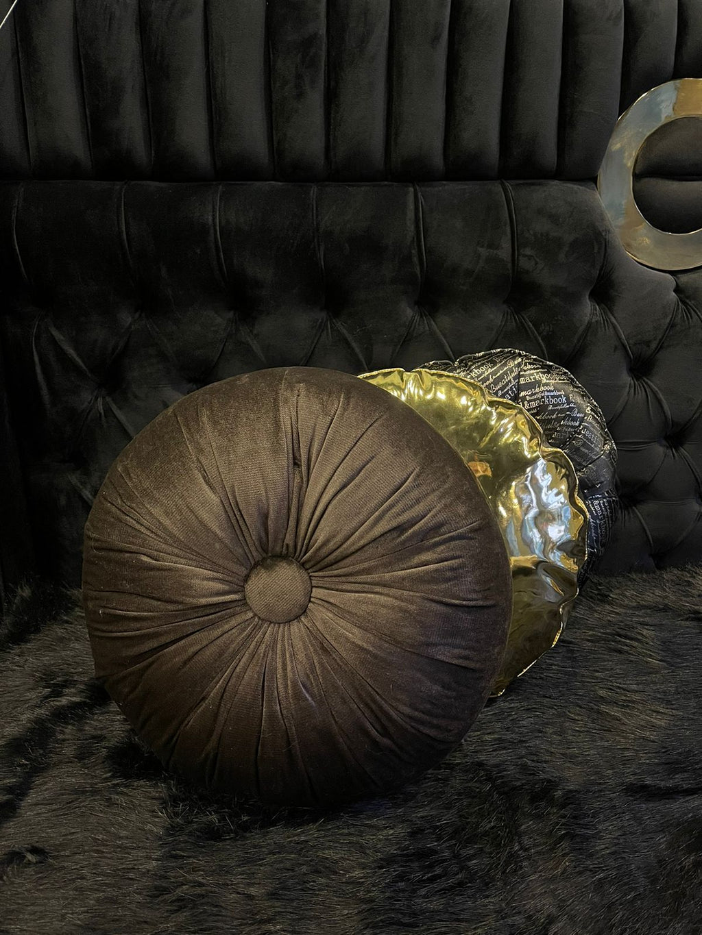 Brown Round Cushion - Z Galleria
