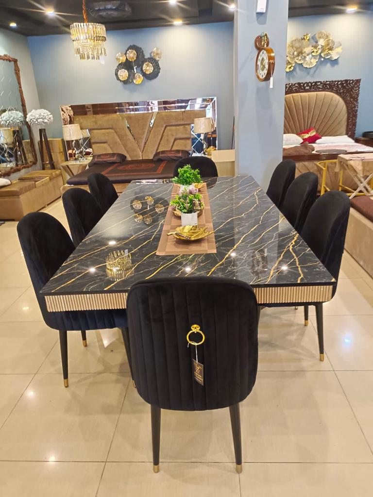 Ring-Back Black Velvet Dining Chair — alternate product view 3