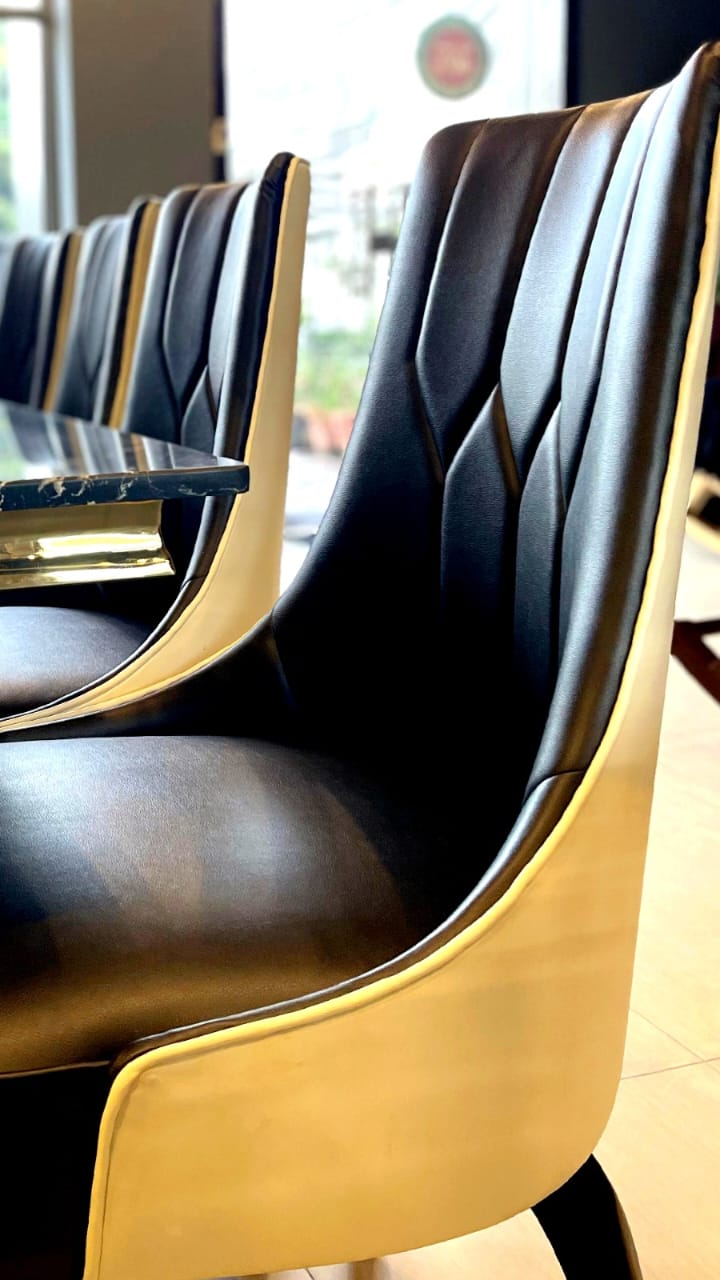 Italian luxury dining chair styled in a dining room