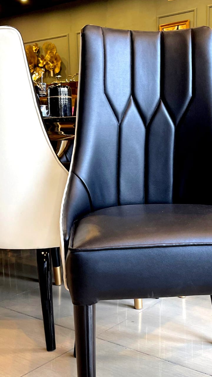 Italian luxury dining chair detail view