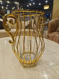 Gold stainless steel crystal vase by Z Galleria