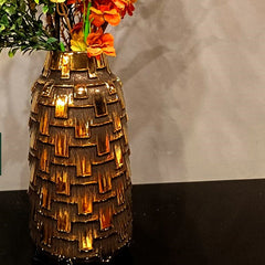 Embossed Pattern Ceramic Flower Vase