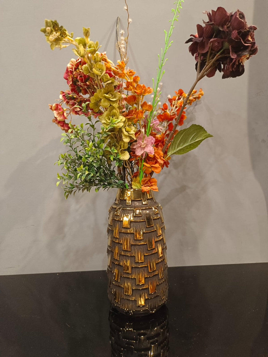 Embossed ceramic flower vase by Z Galleria