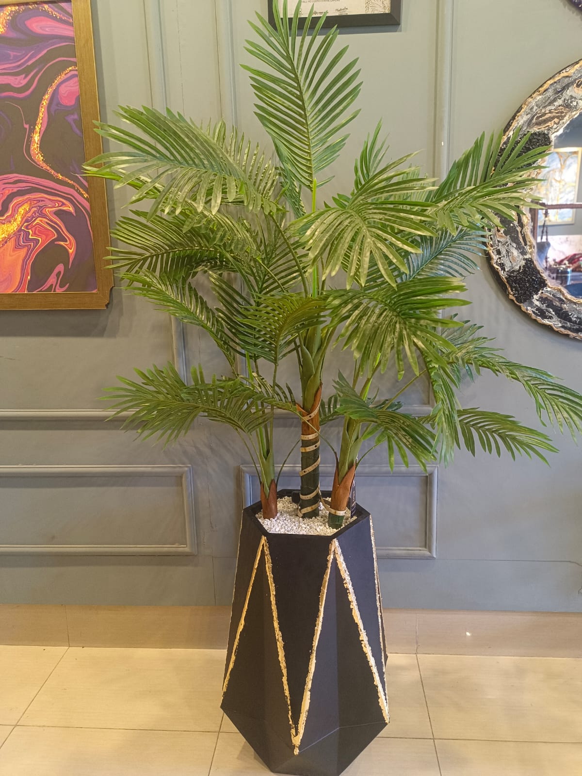 Artificial palm plant with planter by Z Galleria