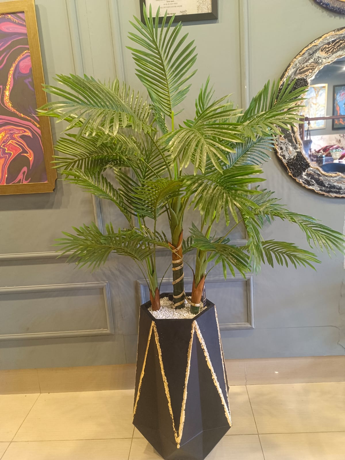 Artificial palm plant side profile