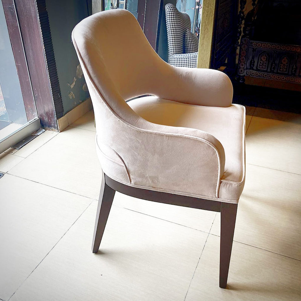Modern classic dining chair styled in a dining room