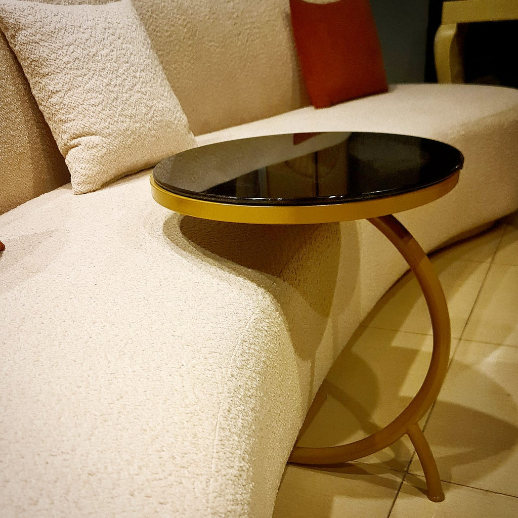 Luxury round sofa side table by Z Galleria