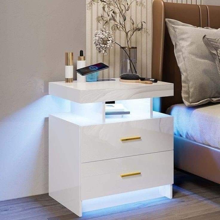 Modern Night Stands with Built-In Lighting – Elegant & Functional Pair — alternate product view 6