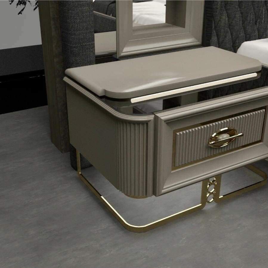 Modern nightstand pair side profile