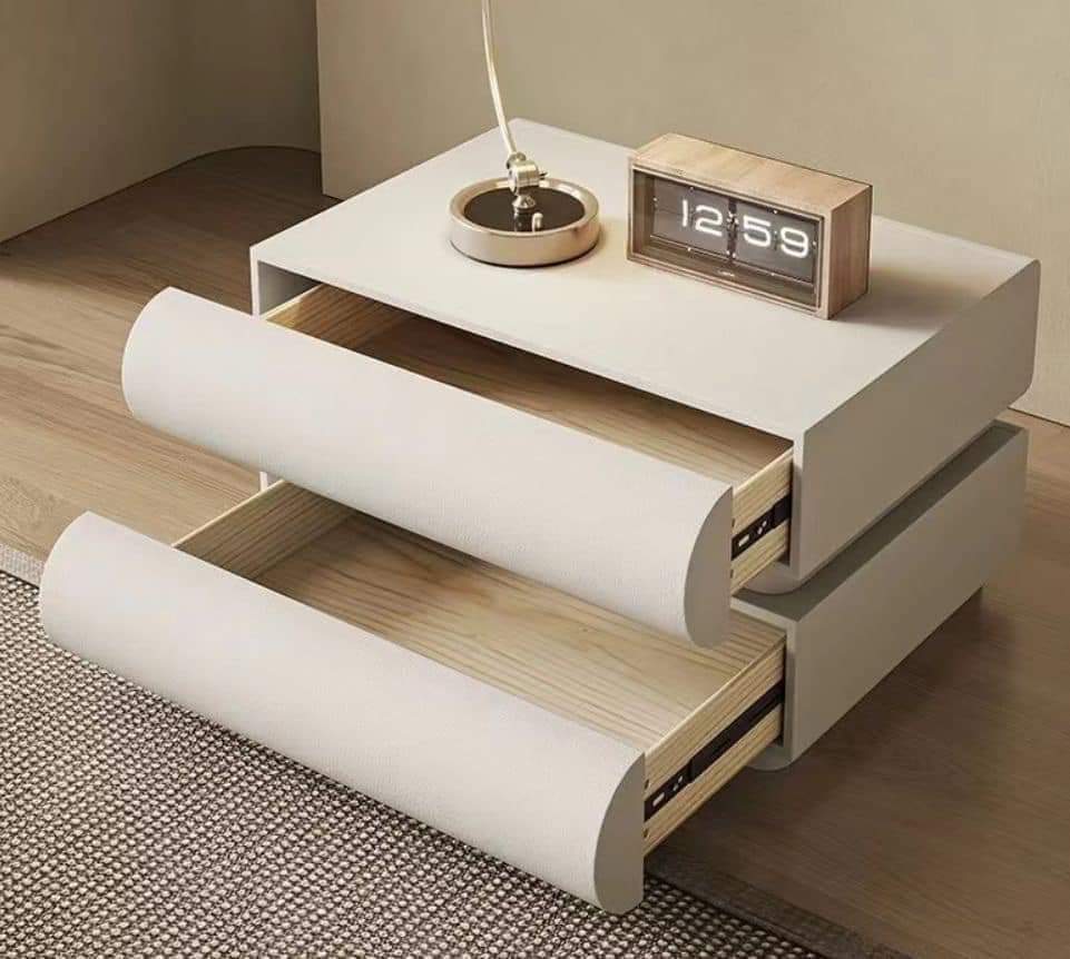 Modern nightstand pair detail view