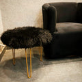 Furry three-legged metal stool by Z Galleria