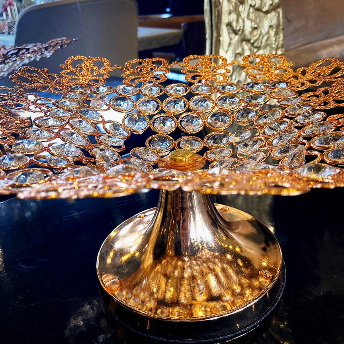 Luxury Golden Crystal Fruits Serving Platter