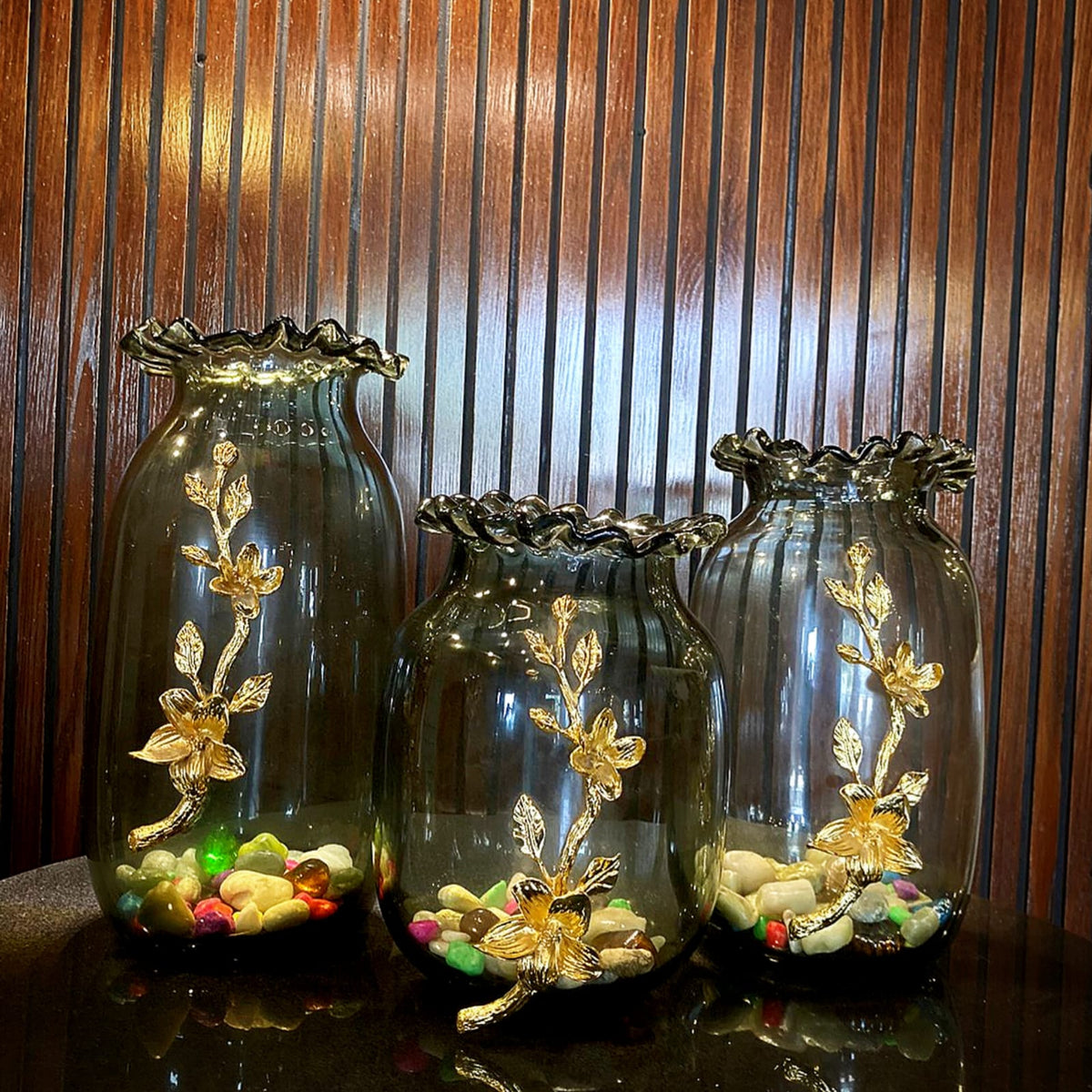 Matte black glass jar set by Z Galleria