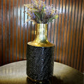 Vintage black and gold alligator vase, large, by Z Galleria